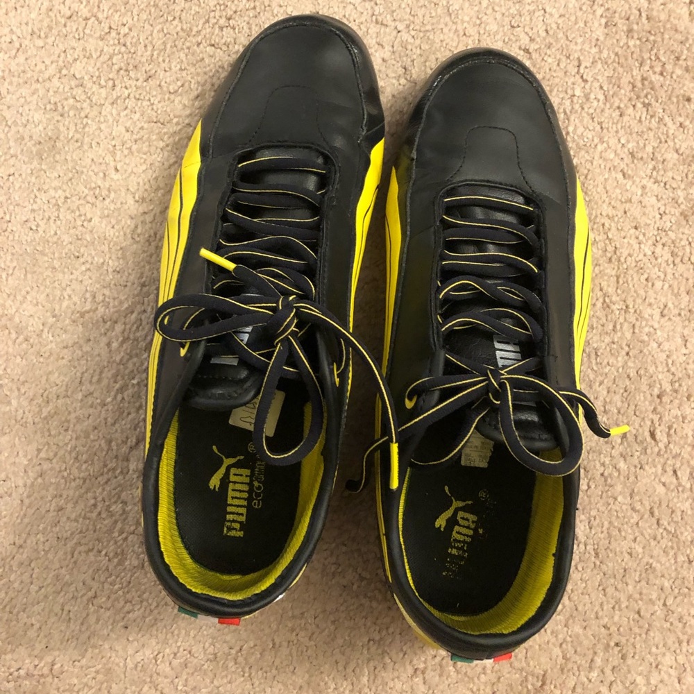 Men’s Puma Ferrari Shoes Black/Yellow - Size 10
